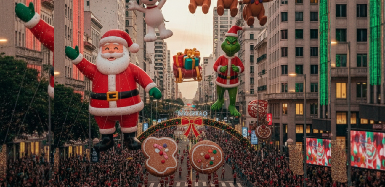 desfile natalino balões gigantes